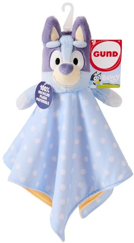 GUND Bluey Sustainably Soft Plush Lovey, Made with Recycled Materials, Baby Blanket with Stuffed Animal, Blue, 13”