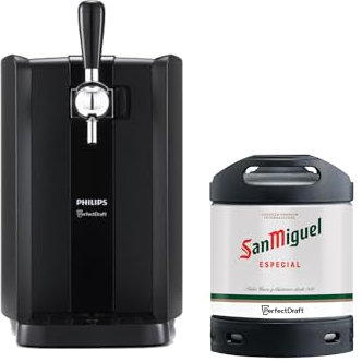 PerfectDraft Black Philips Machine Home Beer Cooler & Dispenser System HD HD3761/60 and San Miguel Especial Keg