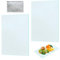 KBIBCK Lot de 2 planches à découper en verre 28 x 20 cm - Plaque de découpe en verre robuste - Résistantes à la chaleur et aux rayures - Pour plan de travail de cuisine, cuisine de table sans