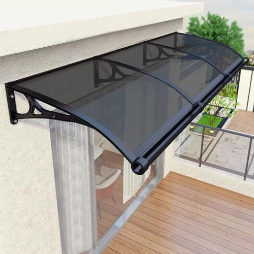 Durable Polycarbonate Door Canopy Awning - Large Aluminum Alloy Outdoor Patio Cover for Windows & Entrances, UV & Rain Protection, Weather-Resistant Home Awning