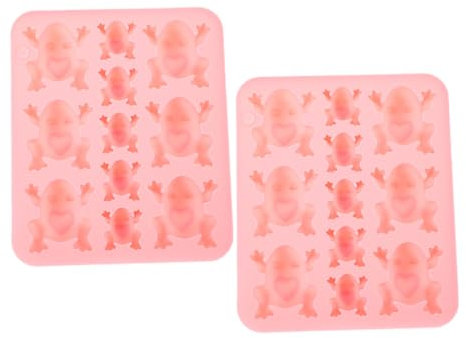 HOMSFOU 4 Sätze Frosch Schokoladenform Mit Frosch Schimmel Kuchenform Dekoration Geformt Schokoladenform Süßigkeitenformen Zum Backen Kieselgel Rosa 2 Stücke * 4