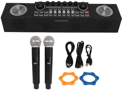 Karaoke Machine Wireless Live Sound Card Altavo para Altavoz Bluetooth portátil al Aire Libre en casa con micrófono