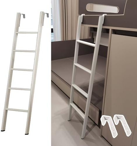 TMKDNNKG Échelle réglable pour Lits superposés de Camping-Car avec Crochets, échelle de Remplacement pour Lits superposés de 50/55/63 Pouces, escabeau Court pour Adultes, échelle en métal pour campin