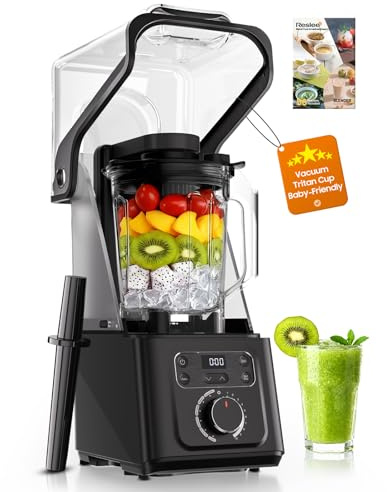Professional Commercial Vacuum Blender with Quiet Shield, 2026 Upgraded 40000 RPM, 56oz Eastman Tritan Cup for Smoothie, Nut Milk, Hot Soup, Baby Food, Self-Clean, 5-Year Full Warranty