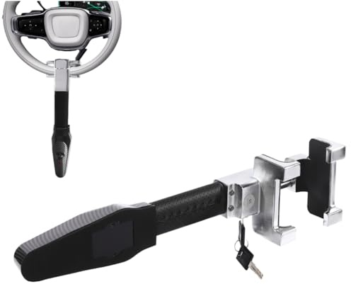 Riegel Lenkradkralle mit Alarm, Lenkradschloss, 130 dB, Lenkradkralle für Auto, Diebstahlsicherung, Universelle Passform, für Autos, SUVs, Wohnmobil, Wohnwagen, 2 Schlüssel(Schwarz)