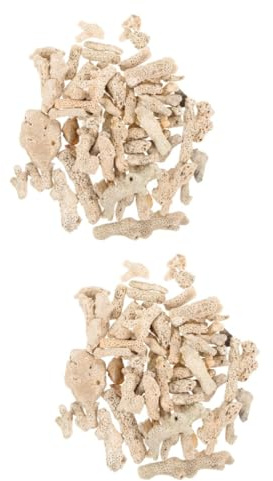 Garneck 2 Juegos Filtrantes Naturales de Coral para Acuario y Estanque Arena de Coral Triturada para Filtración Eficaz Mejora Agua Reutilizable con Bolsa de Malla