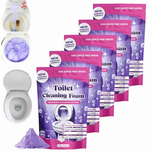 Fizzclean WC-Reiniger, Fizzclean Toilettenreiniger, Fizz Clean Toilet Cleaner, Fizz Clean Toilet Cleaning Foam, Action für Strahlend Saubere Toiletten, Sorgt Dafür (5 Stück, 100g)