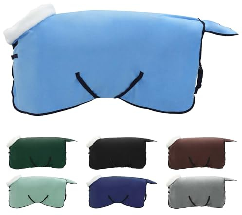 vidaXL Hästdyna Full Aqua 105 cm Polar fleece, Modern hästtäcke, vinterfleece, utomhus, ridsportutrustning, justerbart, varmt för kalla dagar