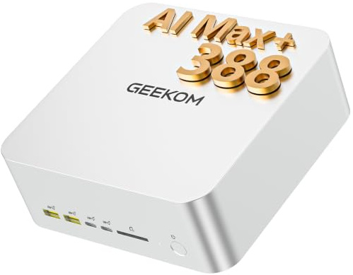 GEEKOM A9 Mega Business Mini PC AMD AI Max+ 388 (118 Tops) 64 Go LPDDR5X | 1 To SSD Radeon 8060S Graphisme, Double 2.5G, WiFi 7 & BT 5.4, USB4.0 x2, Lecteur d'empreintes, Bureau IA et Gaming Puissant