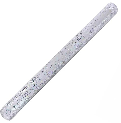 Silver Sparkle Confetti Aufblasbare Poolnudeln, 65 x 7, 9, PVC-Schwimmnudeln für Reisen, Poolschwimmer für Erwachsene zum Schwimmen, Strand und See, mit Kunststoffschutzhülle