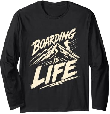 Snowboarding Boarding is Life Funny Snowboard Children Long Sleeve T-Shirt