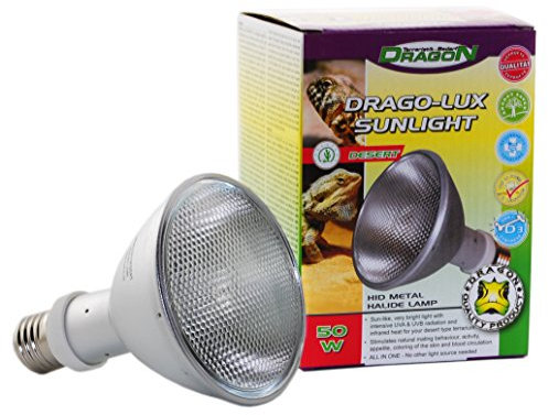 DRAGO-LUX Sunlight DESERT 50w - Metalldampflampe für E27 Fassung mit UVA und UVB Strahlung