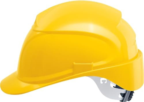 uvex airwing B-WR - Schutzhelm mit Drehradsystem für stufenlose Weitenregulierung - belüftet & komfortabel - gelb - Größe 52 bis 61 cm