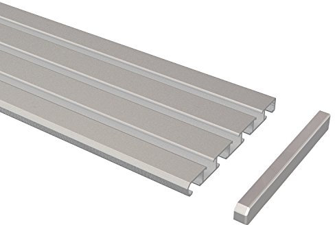 Flairdeco Vorhangschiene 3-/4-läufig Wendeprofil, Aluminium, Silbergrau, 180 cm
