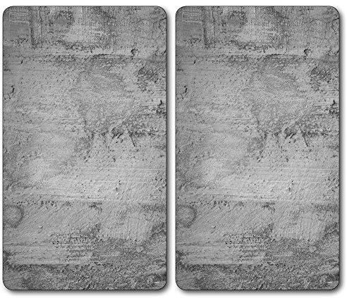 KESPER 36540-13 Multi-Glasschneideplatte 2er Pack Motiv BETON/Herdabdeckplatte/Glasschneidbrett/Glasplatte/Spritzschutz