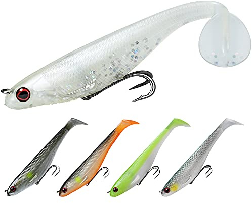 TRUSCEND För Riggade Mjuka fiskedrag, Välgjorda Lättfångade Beten För Familjefiske, Fantastiska Action-Swimbaits Med Spinnare, Fiskeutrustning För Alla Förhållanden För Abborre öring Valleye