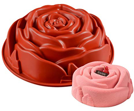 JasCherry Premium Rose Form Antihaft Silikon Backform Kuchenbackform - Kuchenform Brotbackform für Kuchen, Große Gelee, Brot, Gugelhupf, Cake #7