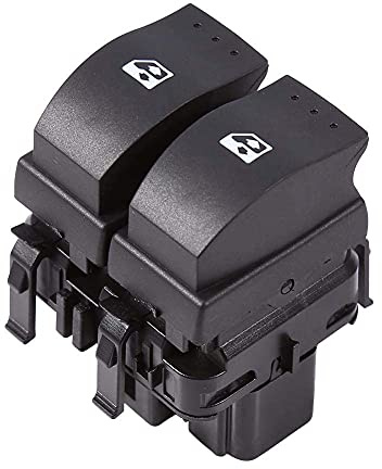 Commutateur de Fenêtre Électrique pour Renault Clio II 2, Bouton de Commande Double en Plastique Noir, Compatible avec 8200060045, pour Kangoo et Trafic