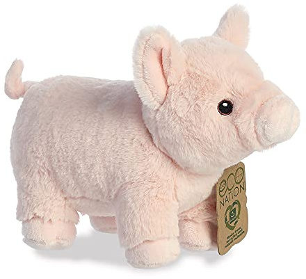 Aurora, 35025, Eco Nation Schwein, 24 cm, Plüschtier, rosa