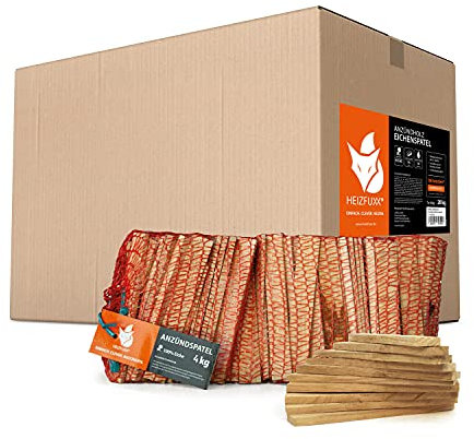 Bois d'allumage Paligo - Spatule d'allumage - Bois de chauffage - Bois de chauffage sec - Prêt au four - 16 cm - 28 kg