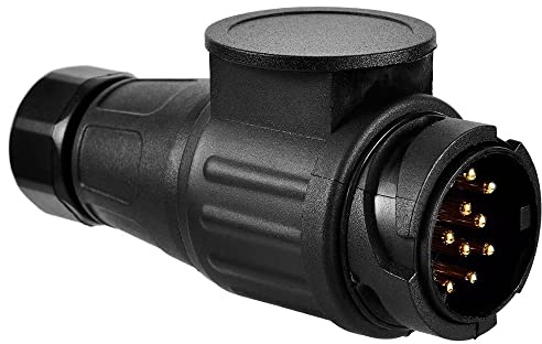 Hsthe Sea Prise de remorque 13 Broches, Prise Universelle pour Alimentation de remorque, Adaptateur de remorque 13 Broches 12 V Prise de Barre de remorquage, Accessoires de camions, caravanes
