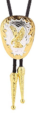 DELIGUO Herren-Bolo-Krawatte – Western-Cowboy-Leder-Seil-Tier-Stil-Anhänger Antike Mit Hemd-Accessoires, Krawatte, Persönlichkeit, Vintage-Neuheit-Halskette, Adler, Einheitsgröße