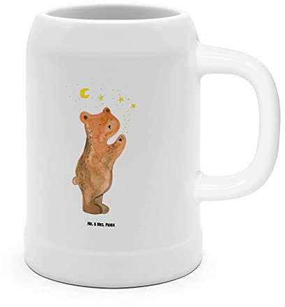 Mr. & Mrs. Panda Bierkrug Verliebter Bär - Geschenk, Verliebte, Spruch, Kleiner, Oktoberfest, Partner, Mit Deckel, To The Moon And Back, Maßkrug, Krug, Teddy