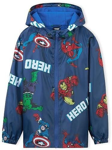 Marvel Giacca Impermeabile Bambino - 100% Poliestere Giacca Antipioggia Bambino - Comoda Giacca Impermeabile Bambina e Bambini (Blu Avengers, 7-8 anni)