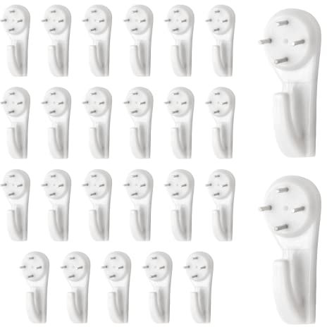 Litoexpe 25 Stück Beton-Wandhaken, unsichtbare Nagelaufhänger, keine Beschädigung, Wanduhr-Aufhänger, Bilderaufhänger für Hartwände, Trockenbauwände (groß)