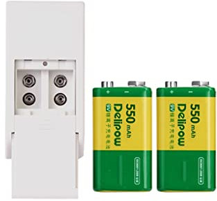 XCC 9v Caricabatteria Multimetro Microfono Chitarra Quadrata Quadrata Batteria al Litio Ricaricabile USB da 9 Volt (Color : 550mAh)