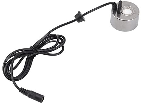 Nebler, Edelstahl-Ultraschall-Nebelmaschine mit Buntem Licht, Luftgekühlter Nebler-Luftbefeuchter, Kleiner Wasserteich-Nebelzerstäuber-Luftbefeuchter Zur Befeuchtung von Steingartenvasen(EU-Stecker)