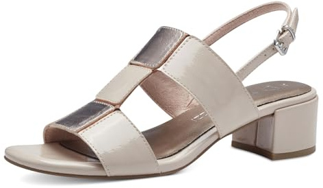 MARCO TOZZI Women's 2-28204-42 Heeled Sandal, Powder Pat Cb, 6.5