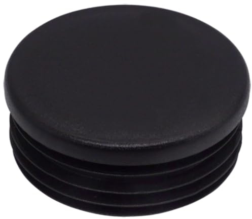SKIR'CO Lot de 20 embouts de tube ronds de 70 mm, bouchons de poteau de clôture en plastique noir, bouchons de tuyau, noir RAL 9005