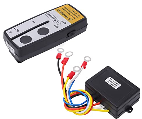 Dioche Funkfernbedienung Seilwinde, Funk Seilwinden Fernbedienungsset mit Empfänger, 12 V/24 V, Reichweite, Universelles Zubehör