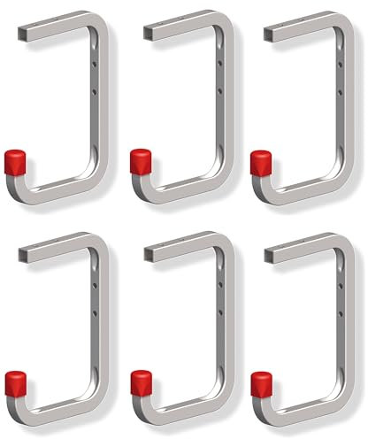 Gedotec Wandhalterung - Decken- und Wandhaken zum Schrauben Stahl verzinkt | 6 Stück Gerätehaken 115 x 160 x 100 mm inkl. Befestigungsmaterial | Universalhaken aus Metall | Wandhalterung Garage