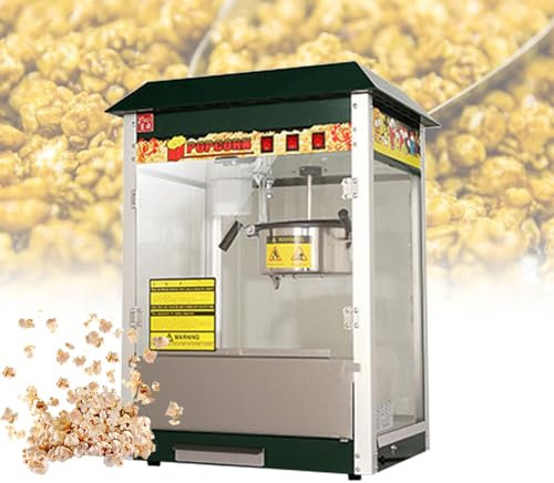 ZPRMMN 1400W Commercial Popcorn Maker Non-Stick Pan Popcorn Machine Corn-Popping (Color : Black, Size : 1400W)