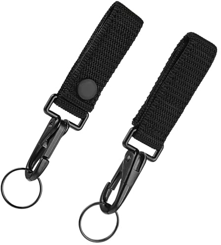 Ymapinc 2 portachiavi resistenti con clip in metallo per cintura e gancio utile, per polizia, leone