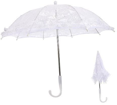 Spitzenschirm, weißer Sonnenschirm, Brautparty-Dekoration, Brautspitze, Baumwolle, chinesischer Regenschirm, Foto-Requisiten, Baby-Dekor, Regenschirm for Mädchen, Regenschirm for Frauen, Mädchen-Regen