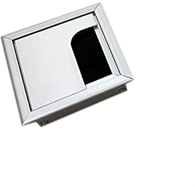 Pasacables Mesa Oficina Hardware de oficina Matt Negro Rectángulo Cable de alambre Ojal Aluminio Mesa Cuadro Grommet con Múltiples Tamaños(80x80mm)