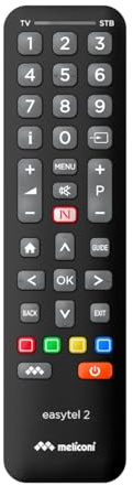 Meliconi - Télécommande Universelle Easytel 2 pour 1 TV + 1 Décodeur TNT ou Satellite