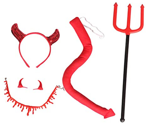 UPKOCH 2sätze Halloween Teufelshörnern Haarreif Mit Choker Und Kostümzubehör Für Cosplay Partys Und Besondere Anlässe Teiliges