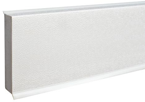PROVISTON - Battiscopa in plastica, 12 x 60 x 2500 mm, in schiuma rigida in PVC, colore grigio, da incollare, viti e chiodi, 2,5 m, 1 pezzo