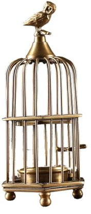 LLXTJJY Kerzenhalter-Dekor Vintage Kerzenständer aus Messing, Vogelkäfig-Kerzenhalter, amerikanischer Stil, dekorativer Kerzenständer für den Innenbereich
