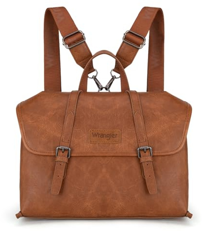 Montana West Wrangler Convertible Backpack for Women Briefcase Messenger Bag Work Bag for Business/Travel/Office, Brown, 13 Inch