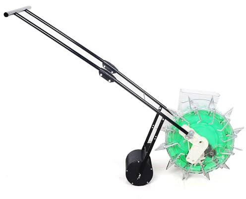 WTTTTW Manual Seeder Hand-Push Garden Seeder, Hand Push Garden Seeder Roller & Fertilizer Applicator, Precision Garden Push Seeder Machine Planter for Peanut Corn Bean,6 Nozzles