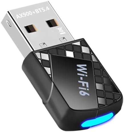 Booso Adaptador AX900 USB WiFi 6 Bluetooth 5.4 2 en 1 Dongle Receptor Inalámbrico de Red de Banda Dual de 2,4 G y 5 GHz Controlador Gratuito para W10/11