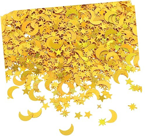 PRETYZOOM Elegantes Konfetti Aus Glänzendem Kunststoff in Form Von Mond Und Stern Für Partydekorationen Und Hochzeitsdekorationen