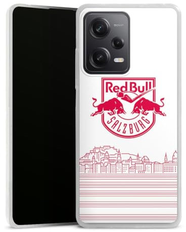DeinDesign Slim Case extra dünn kompatibel mit Xiaomi Redmi Note 12 Pro 5G Silikon Handyhülle transparent Hülle Eishockey Skyline EC Red Bull Salzburg