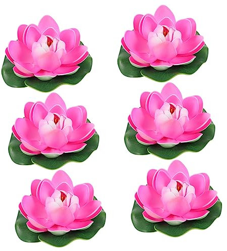 CLISPEED 6stücke Schwimmende Lotusblumen Dekoration Künstliche Blumen Für Teich Pool Garten Zuhause Ornament Blumendekorationen Lotusblumendekor