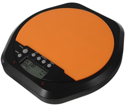 Elektronische Trommel 8 Zoll Übungsgerät für Anfänger Orange | Silikon und Abs, Volumenreduzierung, Flexibel, als Schlaginstrument für Rhythmus und Takttraining